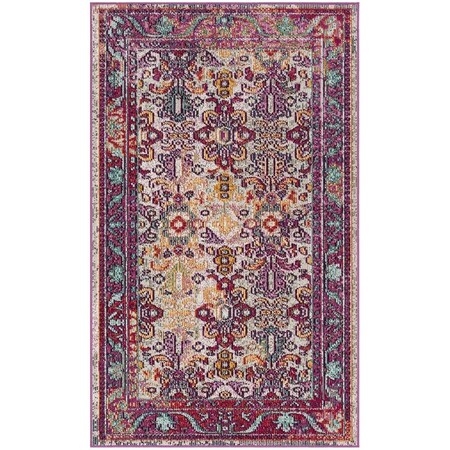 Safavieh Crystal Power Loomed Rectangle Area Rug Light Blue & Fuchsia - 3 x 5 ft. CRS506B-3